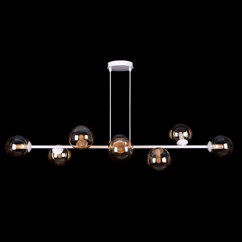 Colbert 8 - Light Kitchen Island Pendant, Honey, White
