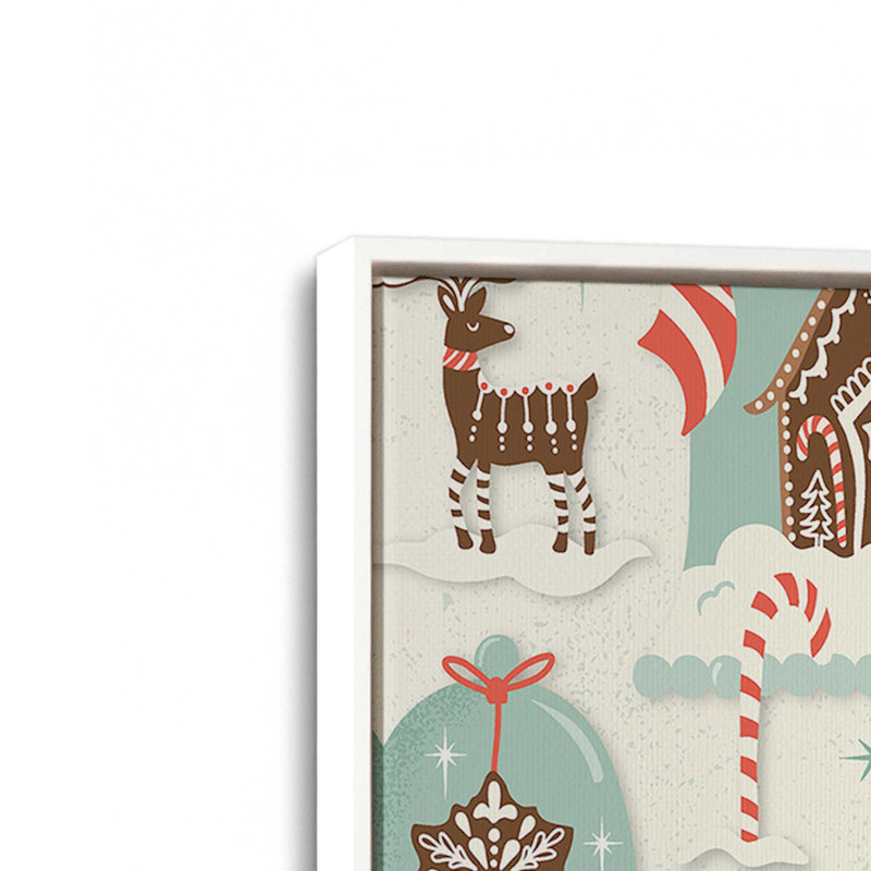 «Gingerbread Village Cream» par Heather Dutton, reproduction d'art, Impression encadrée sans passe-partout, H 24 po x l 18 po