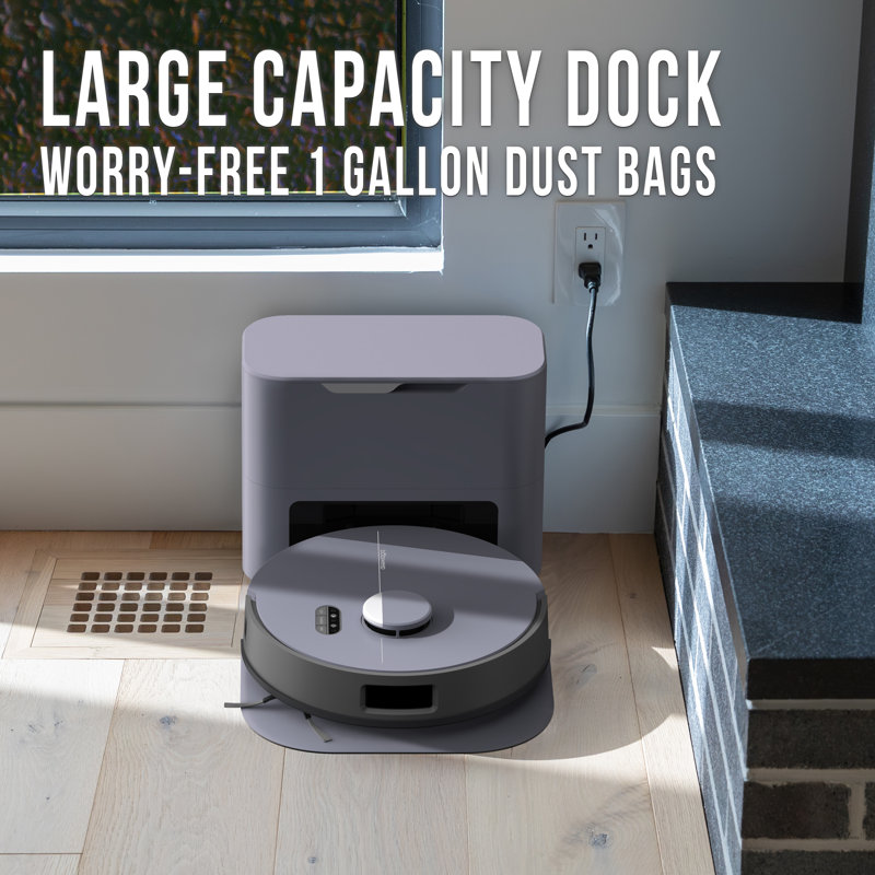 Dustin Combo Robot Vacuum & Mop, With Dualscrub Spin Mops, 8000 Pa Suction, 100-Day Auto-Empty Dock, And Odor Filtration Dust Bags