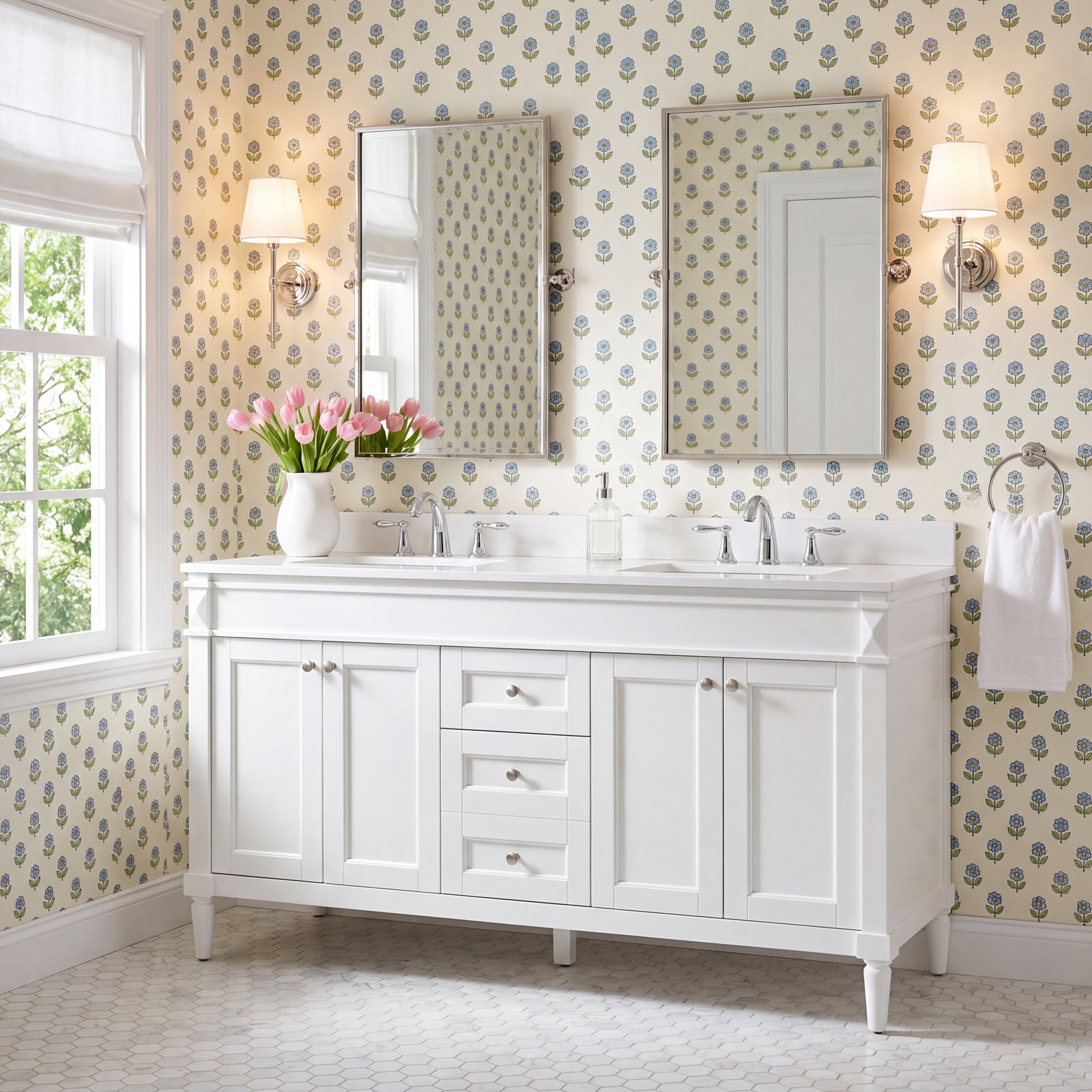 Readington 72'' Double Bathroom Vanity, White