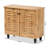 Jovia 2-Door Wooden Shoe Cabinet in Oak Brown Finish, 25.98'' H X 29.57'' W X 12.6'' D