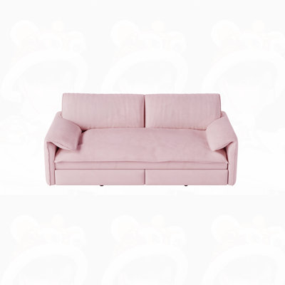 Causeuse-lit en velours multifonctionnel