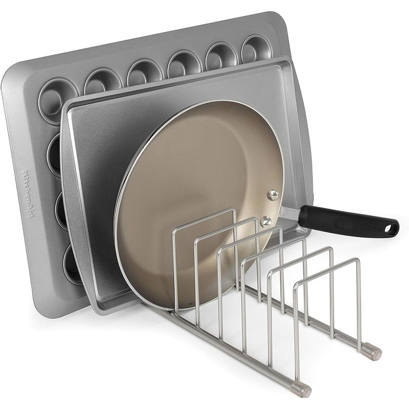 Kitchen Bakeware Organizer Rack – Plate, Lid, Cutting Board & Cookware Storage Holder