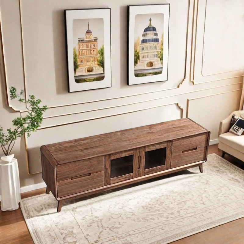 European style solid wood TV stand