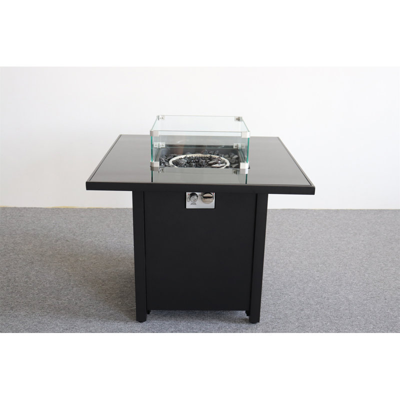 Foyer d'extérieur 30 po en métal thermolaqué noir