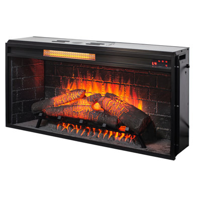 36 Inch Electric Fireplace With Infrared Function, Removable Trim Kit Insert, /Ul , Fuse Protection, 5018 'S Per Hour, 400 Sq. Ft. Heating, 1 - 8 Hours Timer Insert Trim, Touch Panel, Certification,