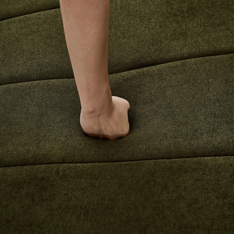Canapé modulaire courbé Chenille, Vert