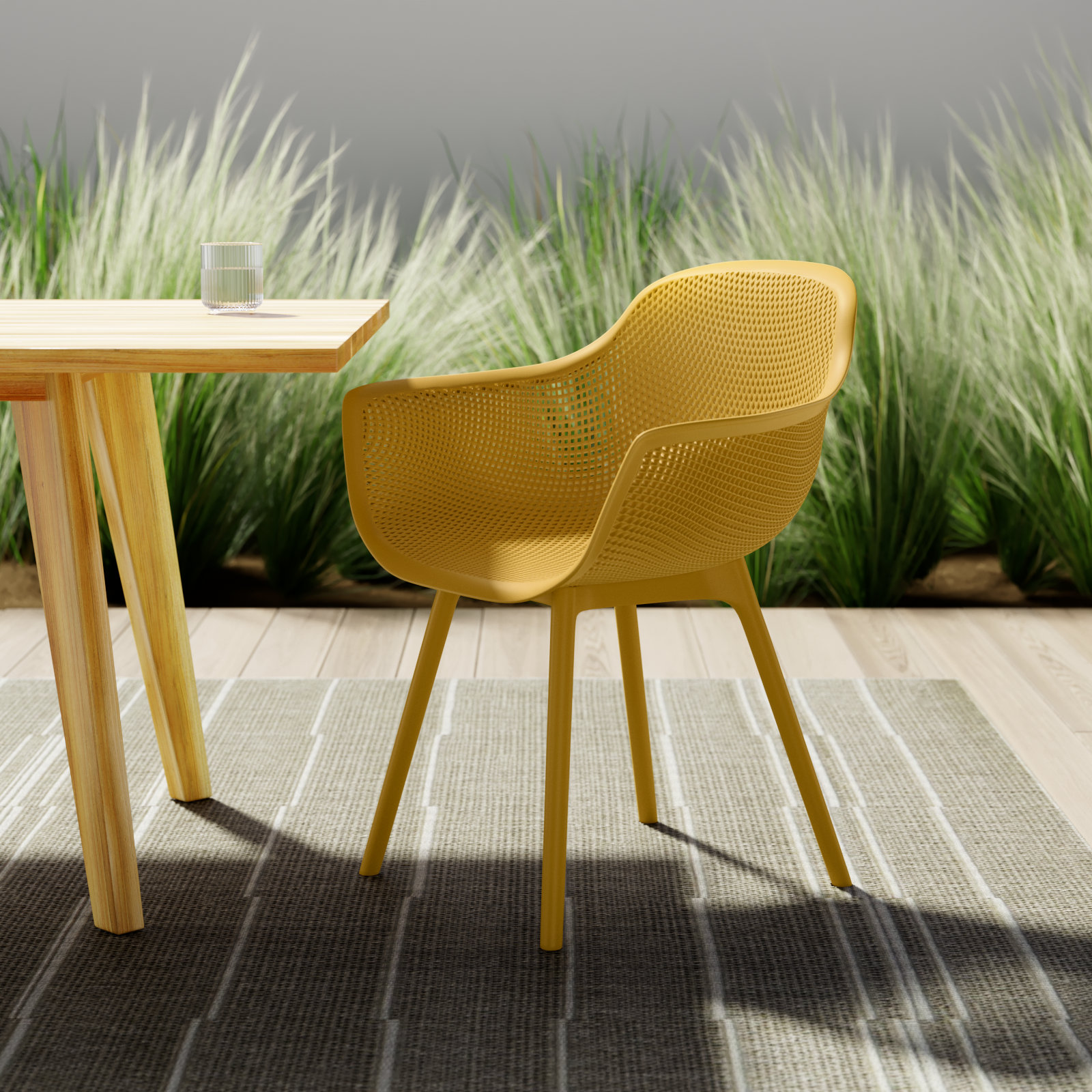 Artha Patio Armchair, Yellow