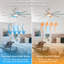 84-Inch DC Motor Ceiling Fan With Dimmable Light And 8-Blade Aluminum Silver Blades