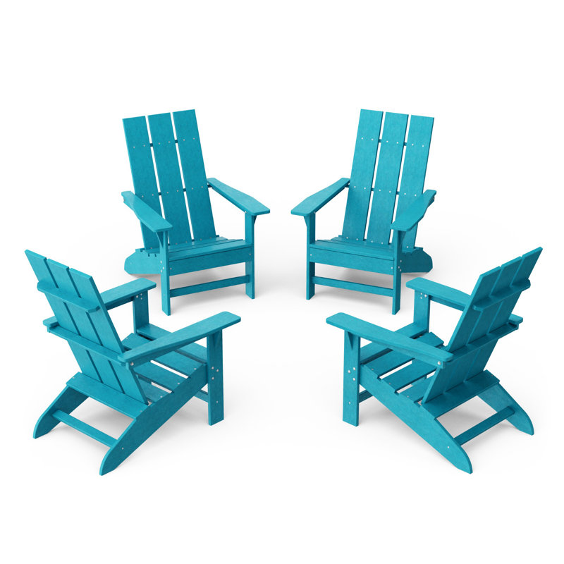 Freedom 4-Piece Modern Adirondack Conversation Set, Aruba Blue