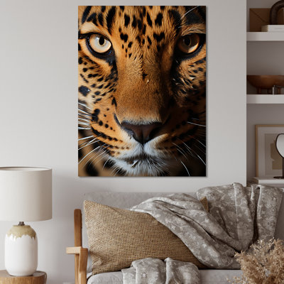 Brown Leopard Of Strength On Canvas Print