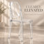 Chaise fantôme en acrylique transparent Brayan - Chaise de salle à manger à dossier rond moderne et siège d'appoint - Chaise d'appoint en Lucite résistante aux égratignures, ensemble de 2 et de 4-2069923282