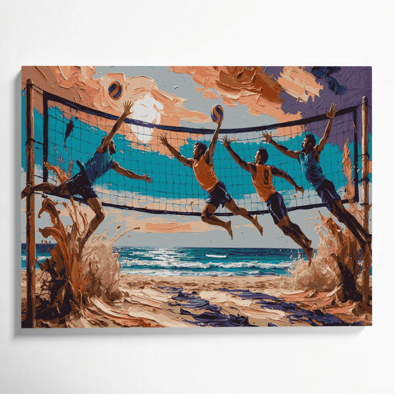 Art mural sur toile beige Sports Bossaball, H 11 po x l 14 po