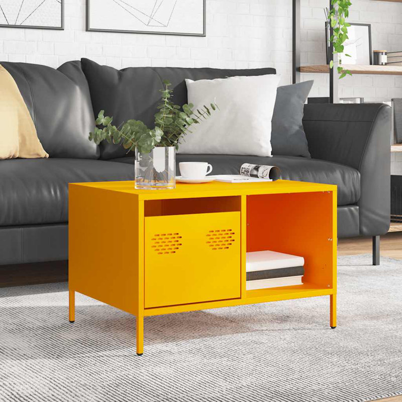 Withernsea Coffee Table with Storage, Mustard Yellow
