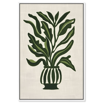 Green Vase I Minimalistic Botanical Art Prints Wall Art by Art Remedy