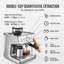 Machine à espresso de 15 bars avec broyeur intégré, contrôle PID et mousseur à lait