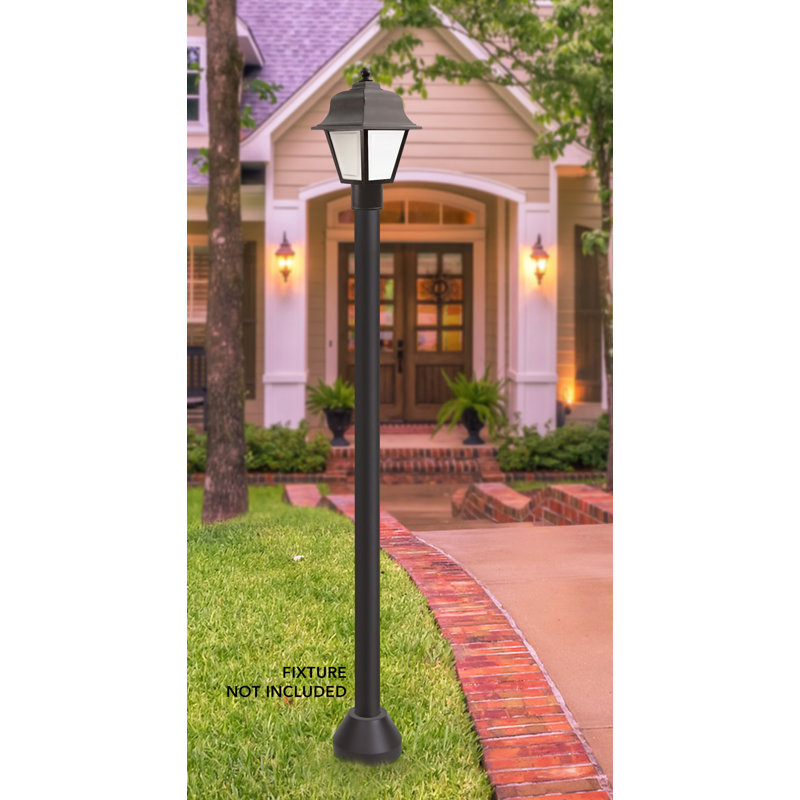 Solus 6ft. Surface Mount Lamp Post with Aluminum Base Cover, Bronze