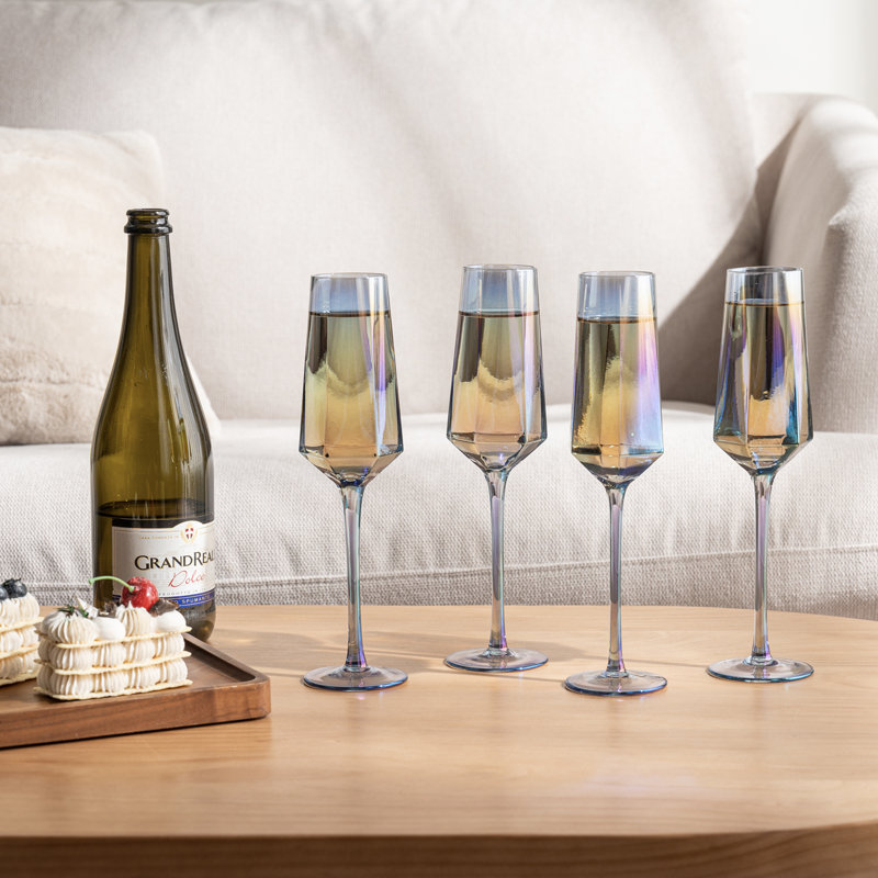 Blue Champagne 236.6ml Glass Flute 