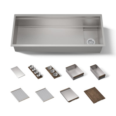 Synthos 45-3/4" Undermount Single-Bowl Workstation Kitchen Sink