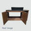 Meuble-lavabo simple 35,83 po avec plateau en pierre frittée brillante Antonanzas-645753909-645753911