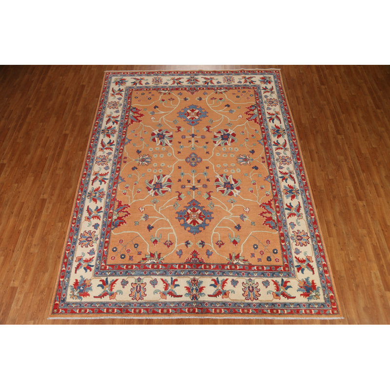 Tapis oriental en laine noué à la main Kazak 9 x 12