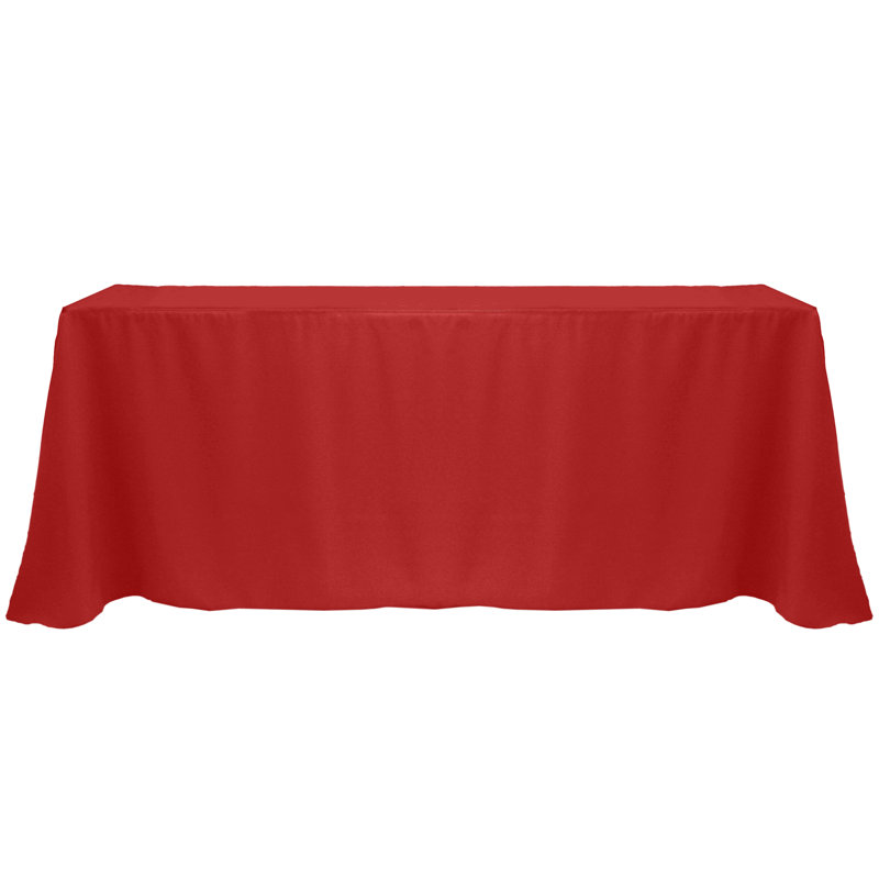 Solid Color Tablecloth, 156" x 90", 3, Holiday Red