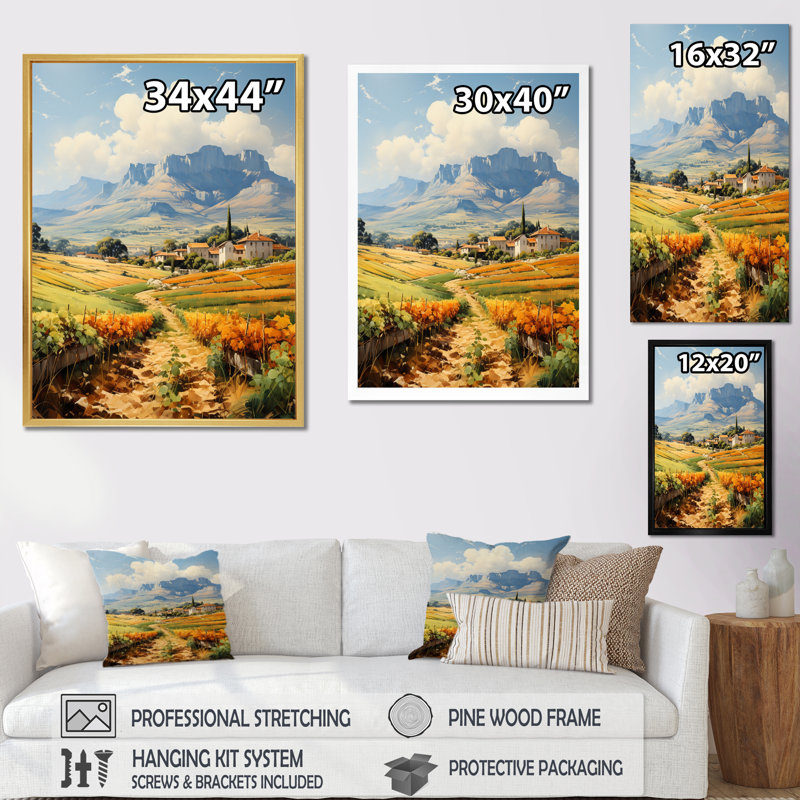 «Auboire Mont Sainte-Victoire», Paul TGannès, série I sur toile, H 32 po x l 16 po x P 1 po, Cadre photo noir