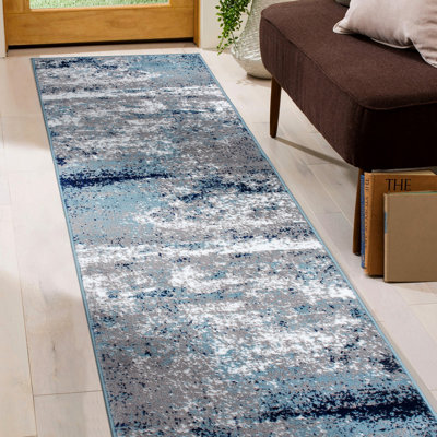 Tapis gris / bleu / blanc Willington