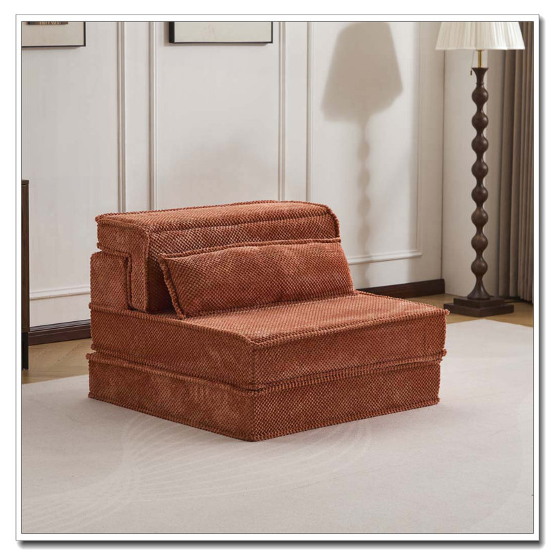 Fauteuil convertible sans assemblage requis, Orange