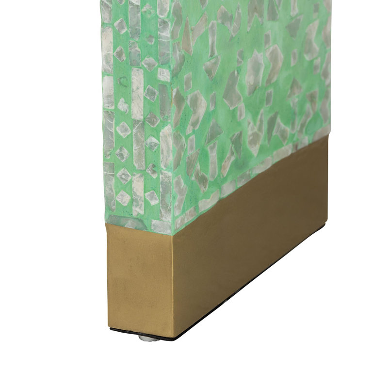 Baxton Studio Akins Modern Bohemian Seafoam Green Mother Of Pearl Console Table