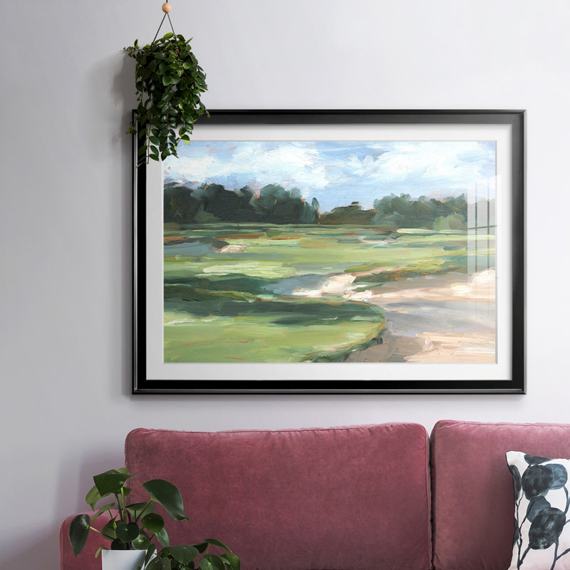 Golf Course Study II, reproduction d'art encadrée, Noir, H 30 po x l 44 po x P 1,5 po