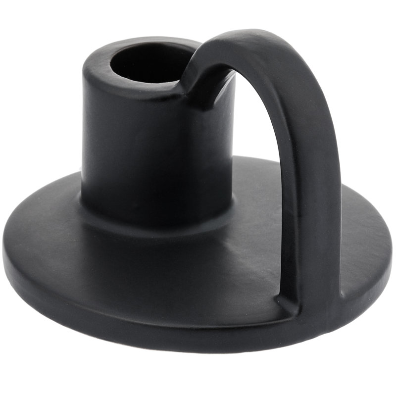 Petite chandelle conique en céramique Petite, Noir