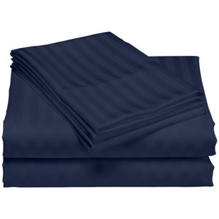 Egyptian Cotton Sateen Striped Sheet Set