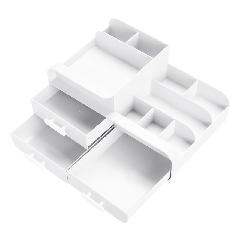 Maariyaah Plastic Desk Organiser, White