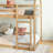 Twin Over Twin Rubber Wood Floor Bunk Bed, With Ladder,Guardrails,House-Shaped-Bunk Bed,Natural-264645393