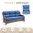 Deb 71" Outdoor Wicker Rattan Patio Sofa With 6" Thick Cushions-905469065