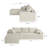 2 - Piece No Assembly Required Upholstered Sectional, Free Combination Cloud Sofa with L-Shape Chaise-313821470
