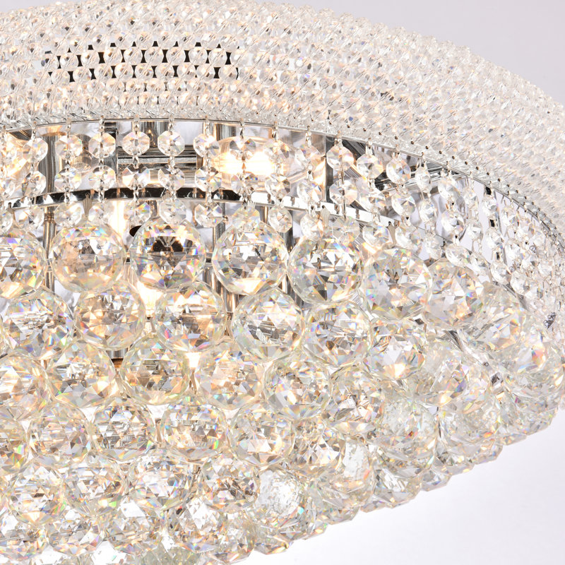 Plafonnier encastré 24 lumières Primo, Strass Swarovski, Jet Black