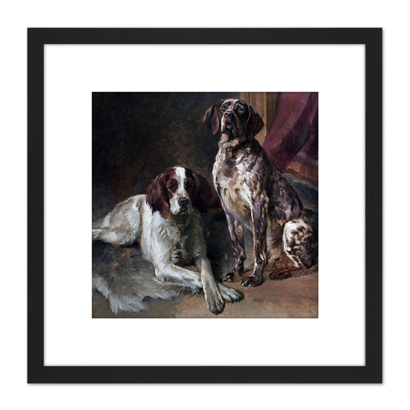 Two Dogs 1 Piece Single Picture Frame Painting