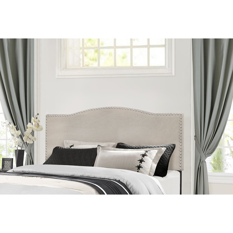 Hornersville Upholstered Panel Bed, Full, Stone Polyester