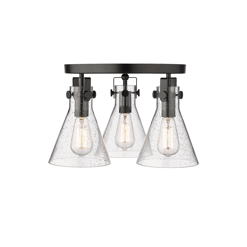 Plafonnier encastré 3 lumières Skokie, Bullé, Noir mat