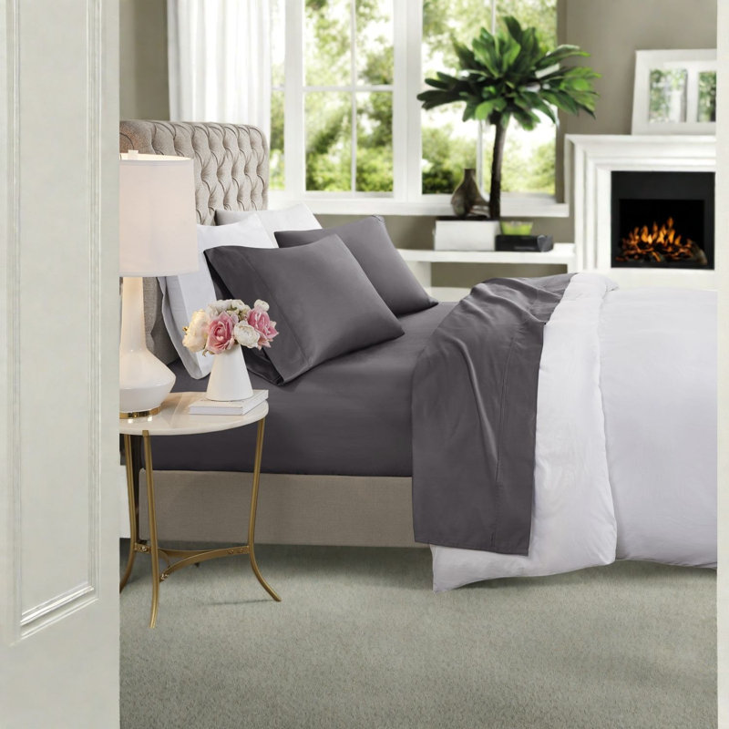 Cooling Queen Sheets & Pillowcases, 600 Thread Cotton Blend, Sateen Finish