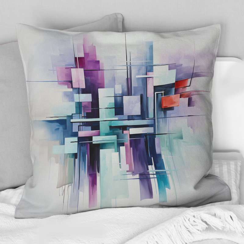 Suprematism Spatial Illusions - Abstract Suprematism Printed Throw Pillow
