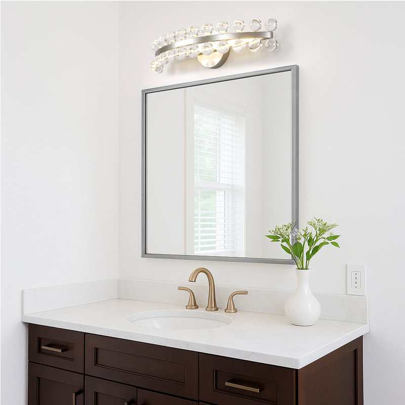 Éclairage de salle de bain Jackeline, Nickel poli