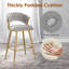 25.2" Modern Velvet Counter Stool With Gold Accents(Only Dining Chairs)-654832241