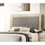 Grand lit moderne, finition crème, tête de lit tapissier gris, tête de lit classique-130576519