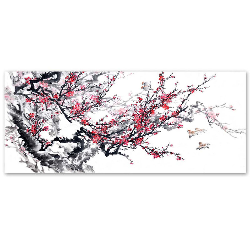 Japanese Cherry Blossoms - Wrapped Canvas Print, 40cm H x 120cm W