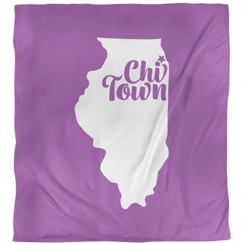  Housse de couette simple Chi Town, Housse de couette simple TG, Violet, Microfibre