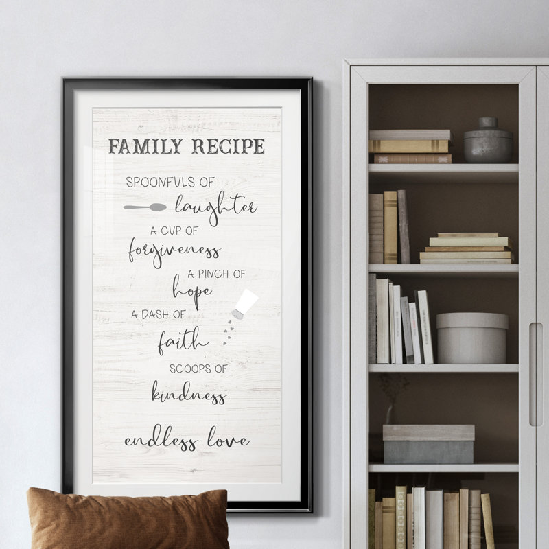 " Family Kitchen Recipe ", Black Framed, 18.5" H x 10.5" W x 1" D