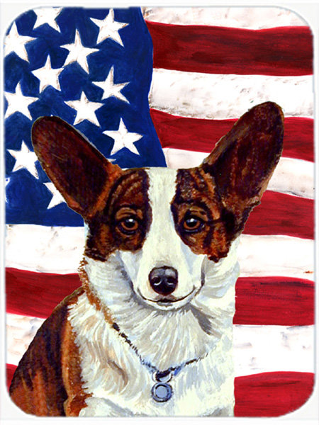 Drapeau américain aux États-Unis avec planche à découper en verre Corgi